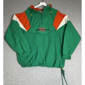 Vintage IOU‎ Pullover Jacket Mens XL Hooded Nylon Windbreaker 90s